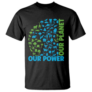 Earth Day Environmental Activism T Shirt Our Power Our Planet TS12 Black Print Your Wear