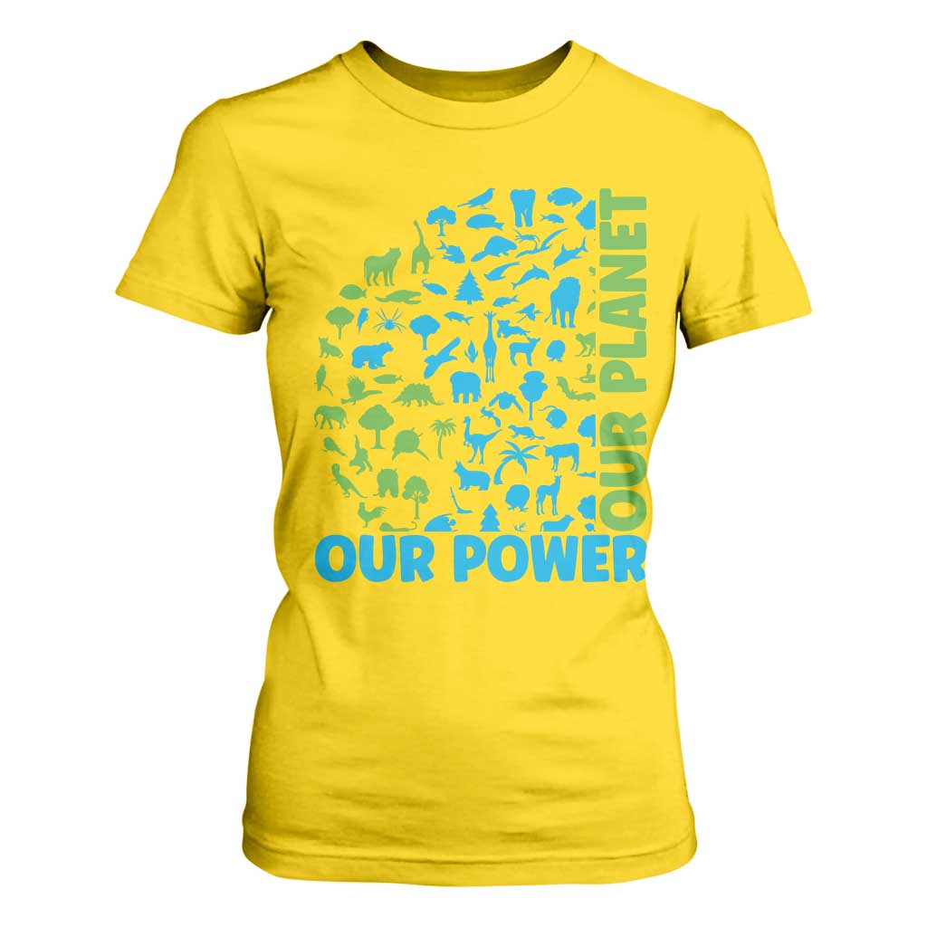 Earth Day Environmental Activism T Shirt For Women Our Power Our Planet TS12 Daisy Print Your Wear