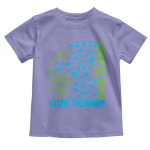 Earth Day Environmental Activism Toddler T Shirt Our Power Our Planet TS12 Violet Print Your Wear