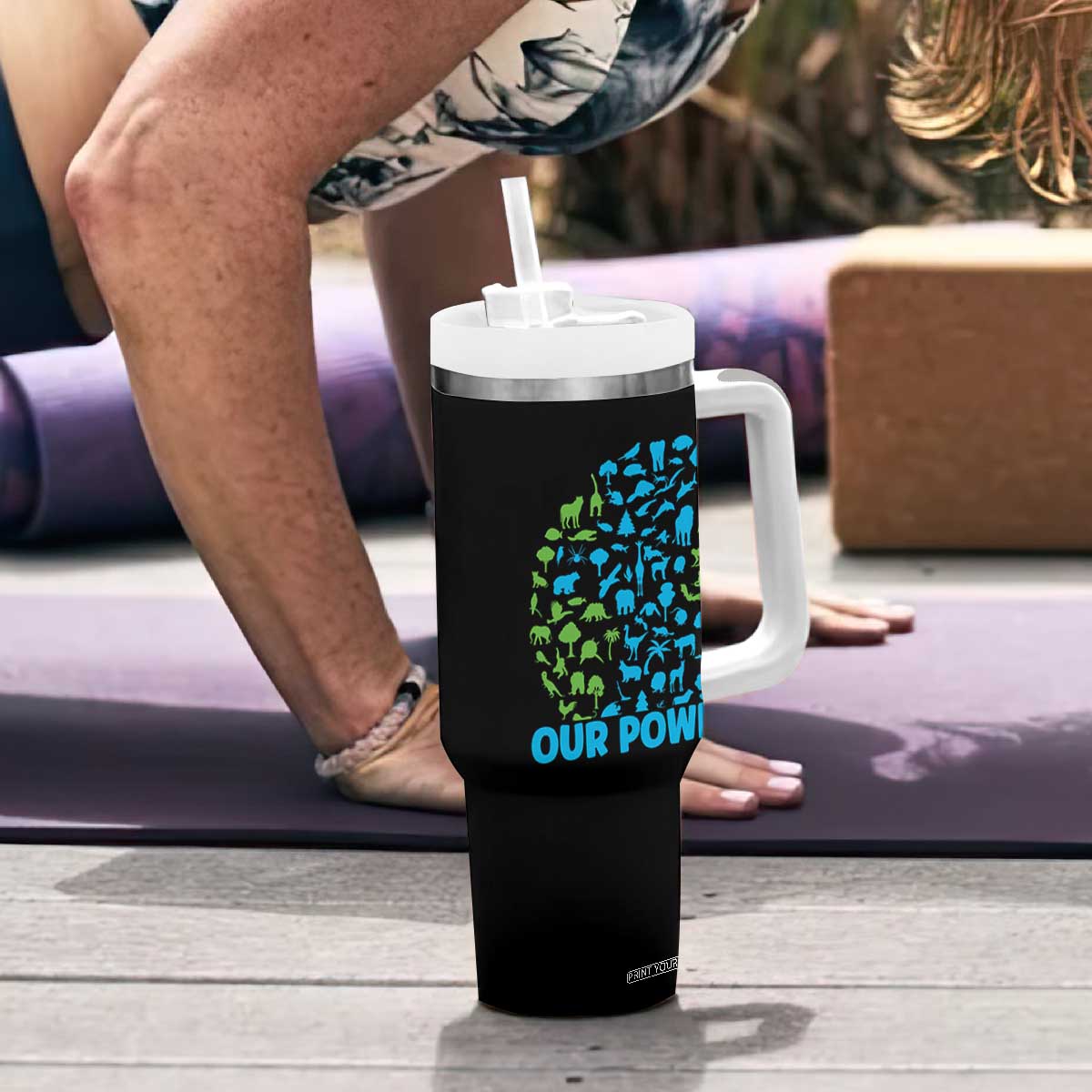 Earth Day Environmental Activism Tumbler With Handle Our Power Our Planet TS12 Print Your Wear