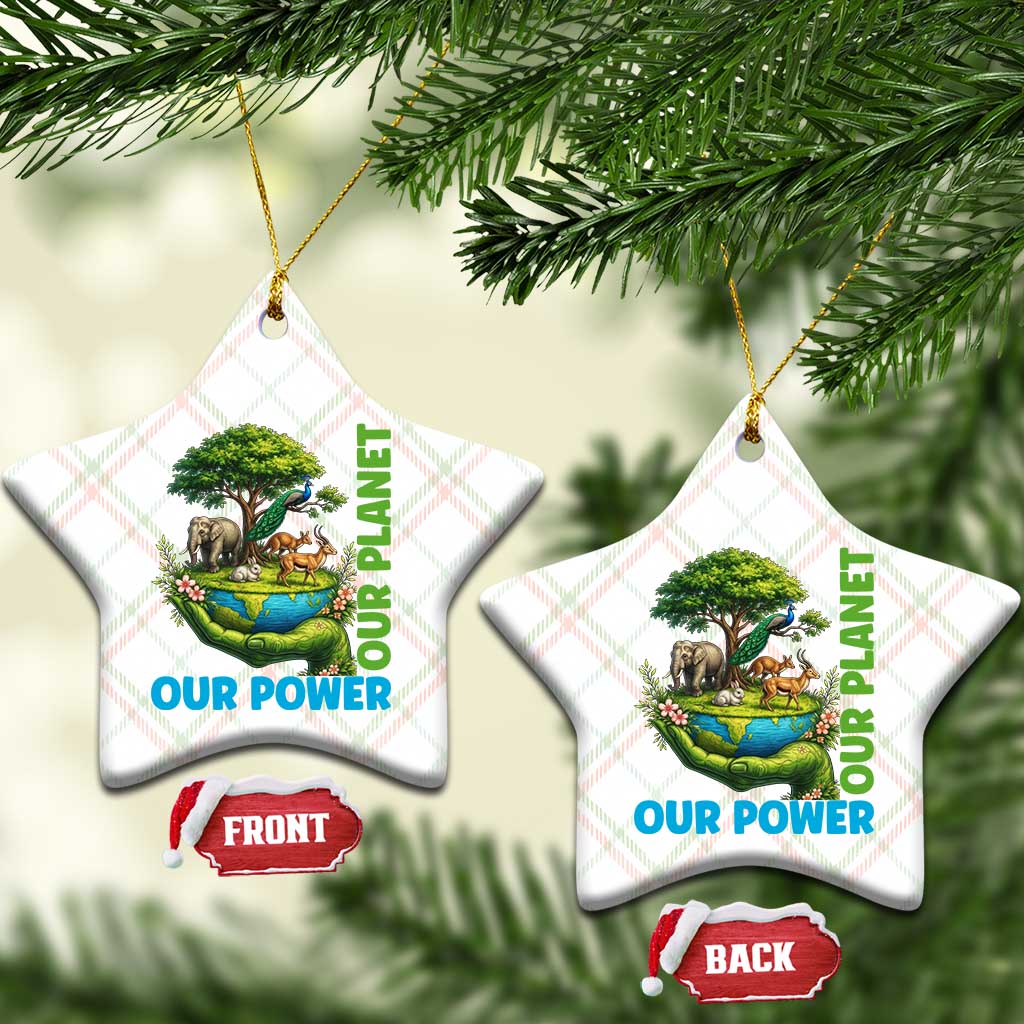 Our Power Our Planet Ceramic Ornament Earth Day Nature Lover Gift TS12 Print Your Wear