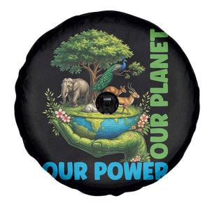 Our Power Our Planet Spare Tire Cover Earth Day Nature Lover Gift TS12 Print Your Wear