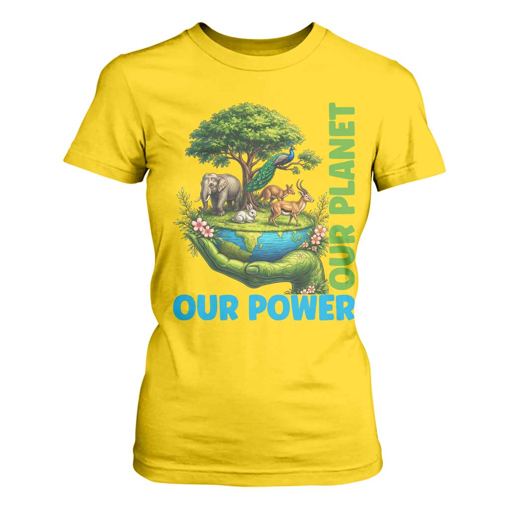 Our Power Our Planet T Shirt For Women Earth Day Nature Lover Gift TS12 Daisy Print Your Wear