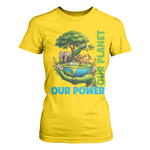 Our Power Our Planet T Shirt For Women Earth Day Nature Lover Gift TS12 Daisy Print Your Wear