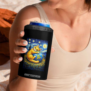 Earth Day 4 in 1 Can Cooler Tumbler Starry Night Cat Hugging Earth TS12 Print Your Wear