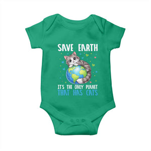 Earth Day Baby Onesie Save Earth Its The Only Planet With Cats TS12 Irish Green Print Your Wear