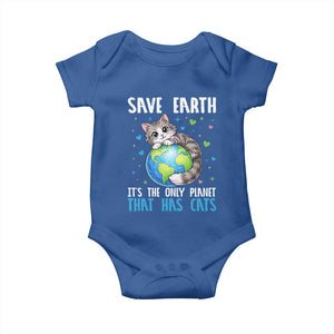 Earth Day Baby Onesie Save Earth Its The Only Planet With Cats TS12 Royal Blue Print Your Wear