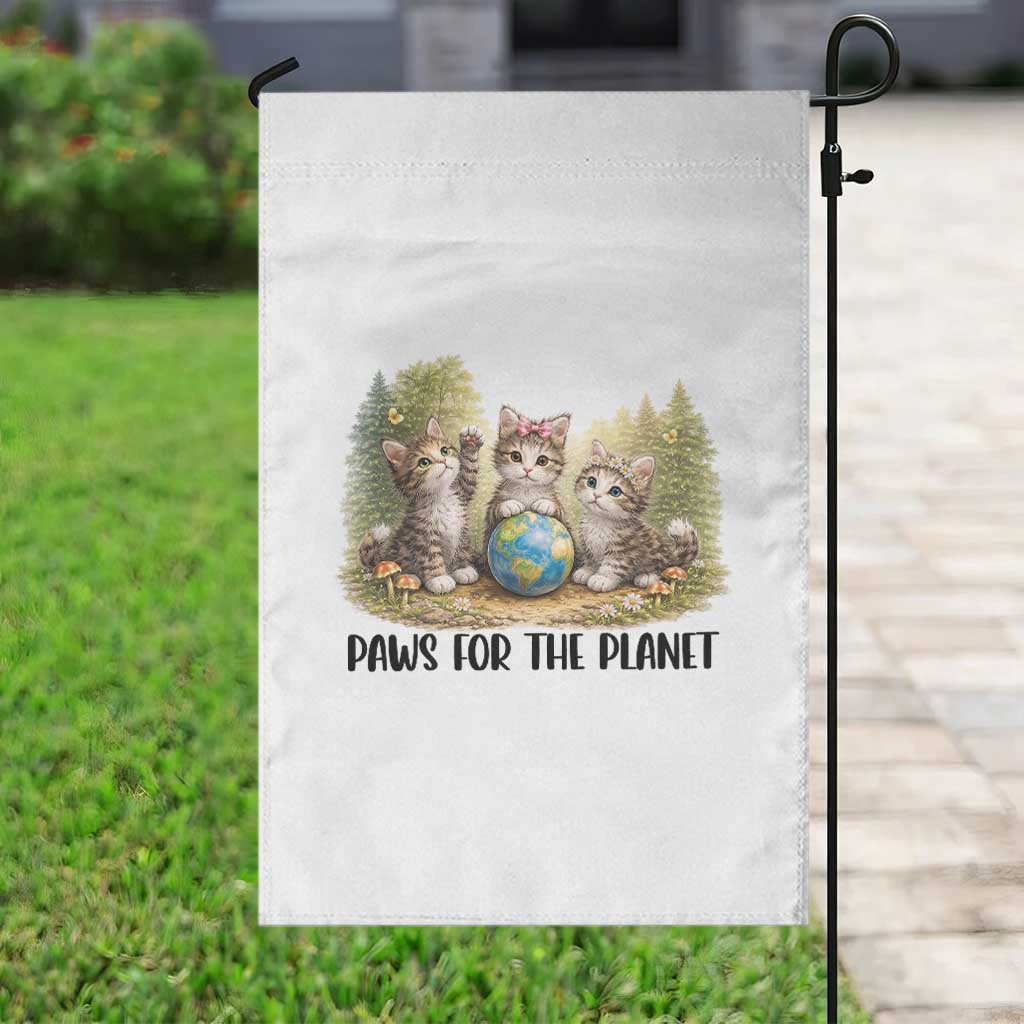 Earth Day Cat Lover Garden Flag Paws For The Planet TS12 Print Your Wear