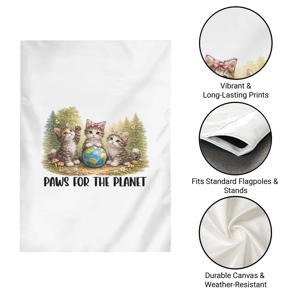 Earth Day Cat Lover Garden Flag Paws For The Planet TS12 Print Your Wear