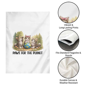 Earth Day Cat Lover Garden Flag Paws For The Planet TS12 Print Your Wear