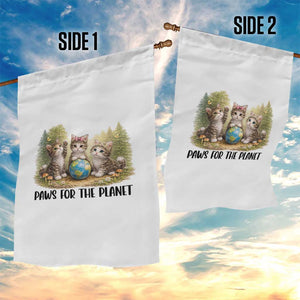 Earth Day Cat Lover Garden Flag Paws For The Planet TS12 Print Your Wear