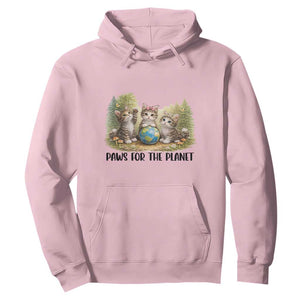 Earth Day Cat Lover Hoodie Paws For The Planet TS12 Light Pink Print Your Wear