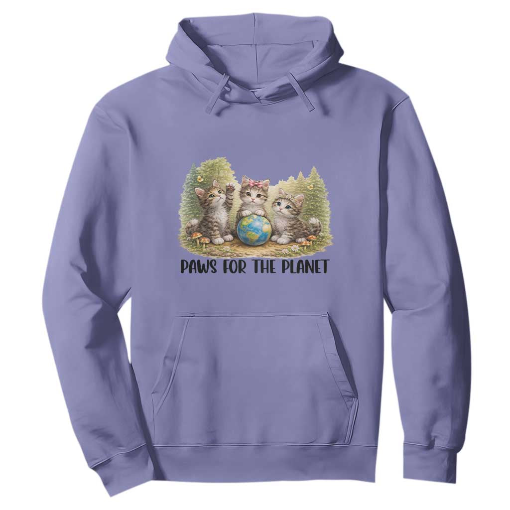 Earth Day Cat Lover Hoodie Paws For The Planet TS12 Violet Print Your Wear