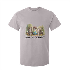 Earth Day Cat Lover T Shirt For Kid Paws For The Planet TS12 Ice Gray Print Your Wear