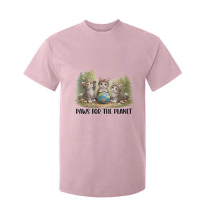 Earth Day Cat Lover T Shirt For Kid Paws For The Planet TS12 Light Pink Print Your Wear