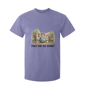 Earth Day Cat Lover T Shirt For Kid Paws For The Planet TS12 Violet Print Your Wear
