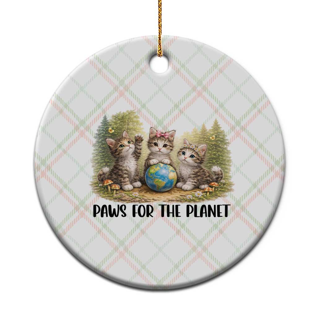 Earth Day Cat Lover Ceramic Ornament Paws For The Planet TS12 1pc Christmas Plaid Print Your Wear