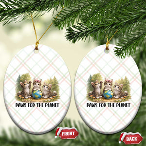 Earth Day Cat Lover Ceramic Ornament Paws For The Planet TS12 Print Your Wear