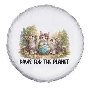 Earth Day Cat Lover Spare Tire Cover Paws For The Planet TS12 Print Your Wear