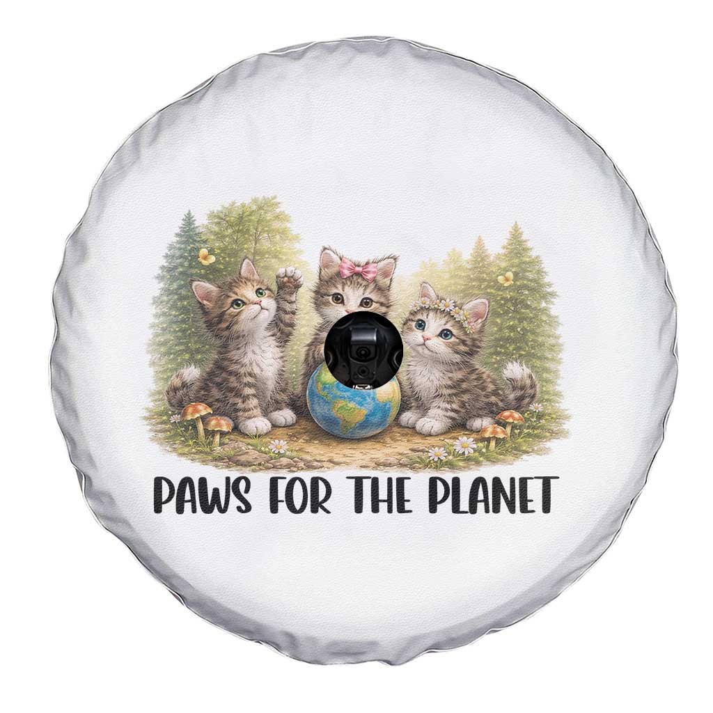 Earth Day Cat Lover Spare Tire Cover Paws For The Planet TS12 Print Your Wear
