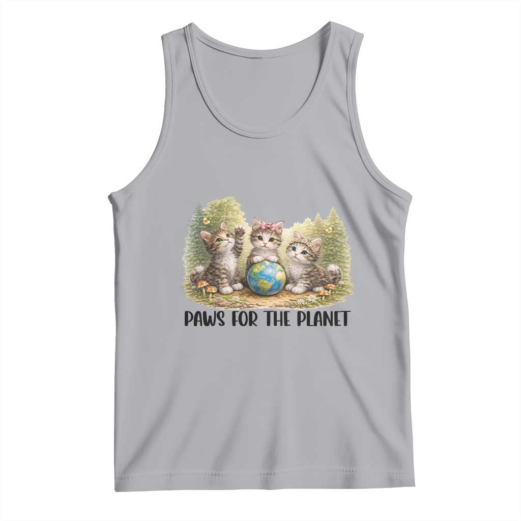 Earth Day Cat Lover Tank Top Paws For The Planet TS12 Athletic Heather Print Your Wear