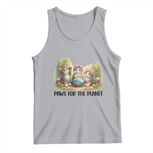 Earth Day Cat Lover Tank Top Paws For The Planet TS12 Athletic Heather Print Your Wear
