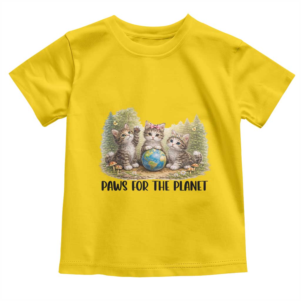 Earth Day Cat Lover Toddler T Shirt Paws For The Planet TS12 Daisy Print Your Wear