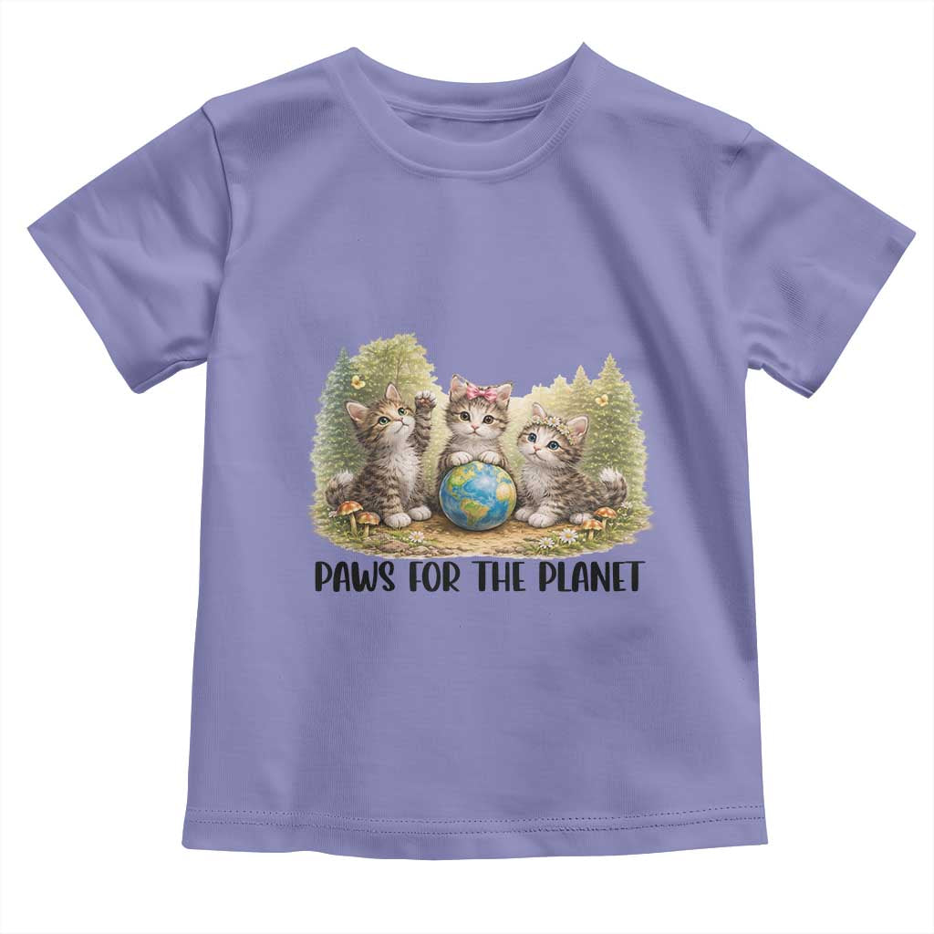 Earth Day Cat Lover Toddler T Shirt Paws For The Planet TS12 Violet Print Your Wear