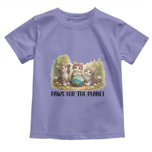 Earth Day Cat Lover Toddler T Shirt Paws For The Planet TS12 Violet Print Your Wear