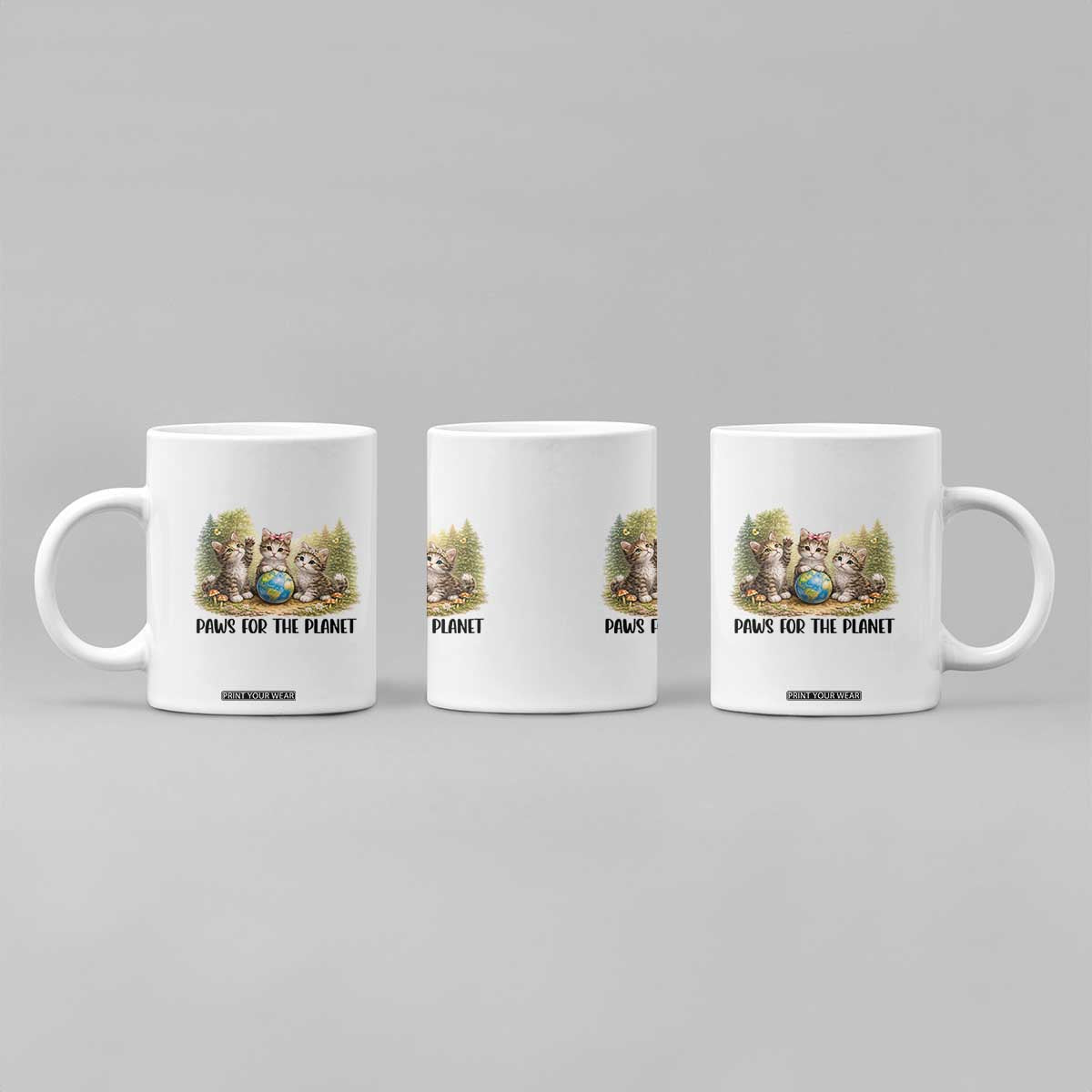 Earth Day Cat Lover Coffee Mug Paws For The Planet TS12 Print Your Wear