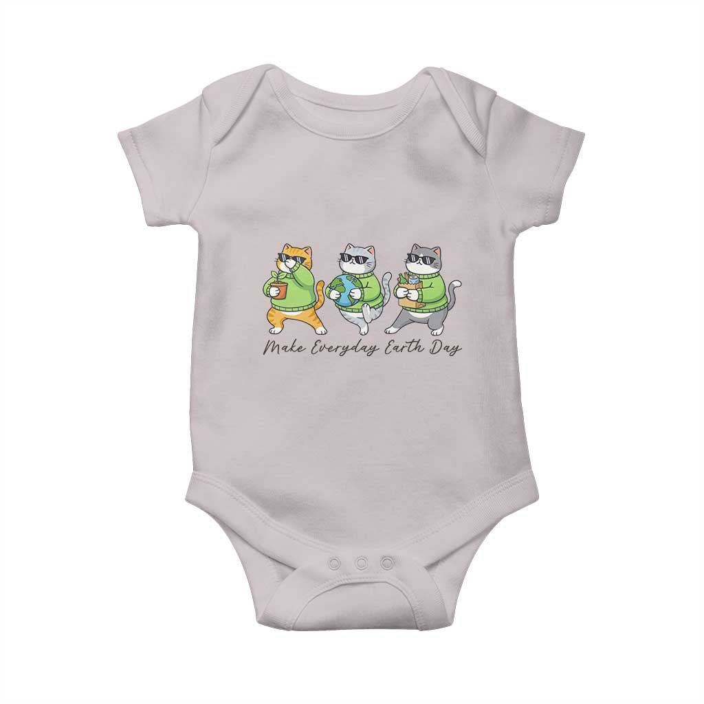 Make Everyday Earth Day Baby Onesie Eco Friendly Cat Lover TS12 Ice Gray Print Your Wear