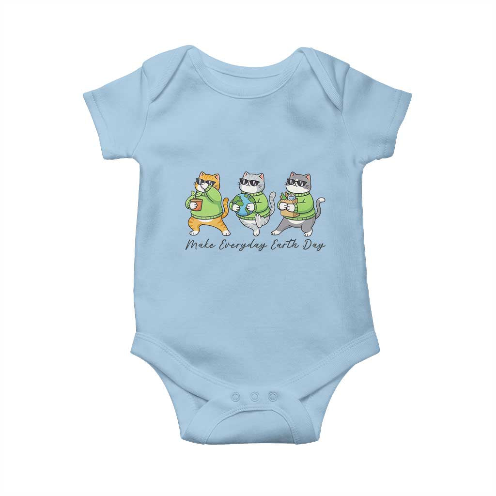 Make Everyday Earth Day Baby Onesie Eco Friendly Cat Lover TS12 Light Blue Print Your Wear