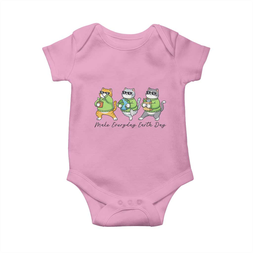 Make Everyday Earth Day Baby Onesie Eco Friendly Cat Lover TS12 Light Pink Print Your Wear