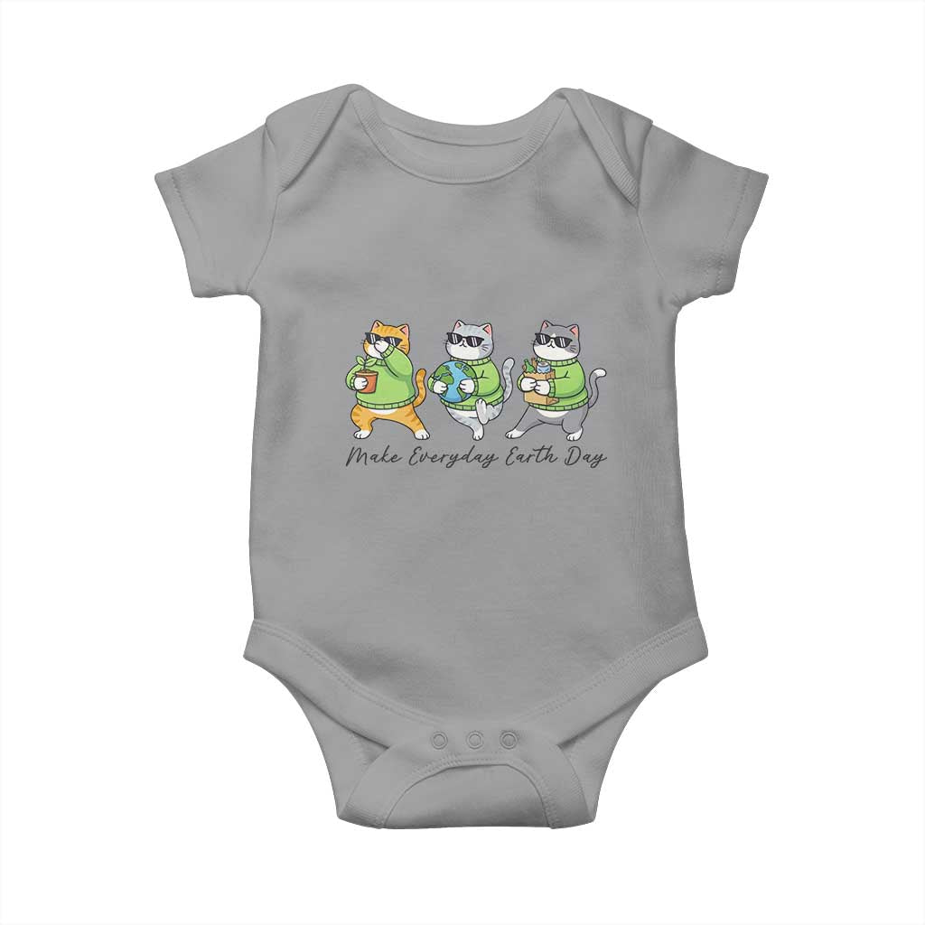 Make Everyday Earth Day Baby Onesie Eco Friendly Cat Lover TS12 Sport Gray Print Your Wear