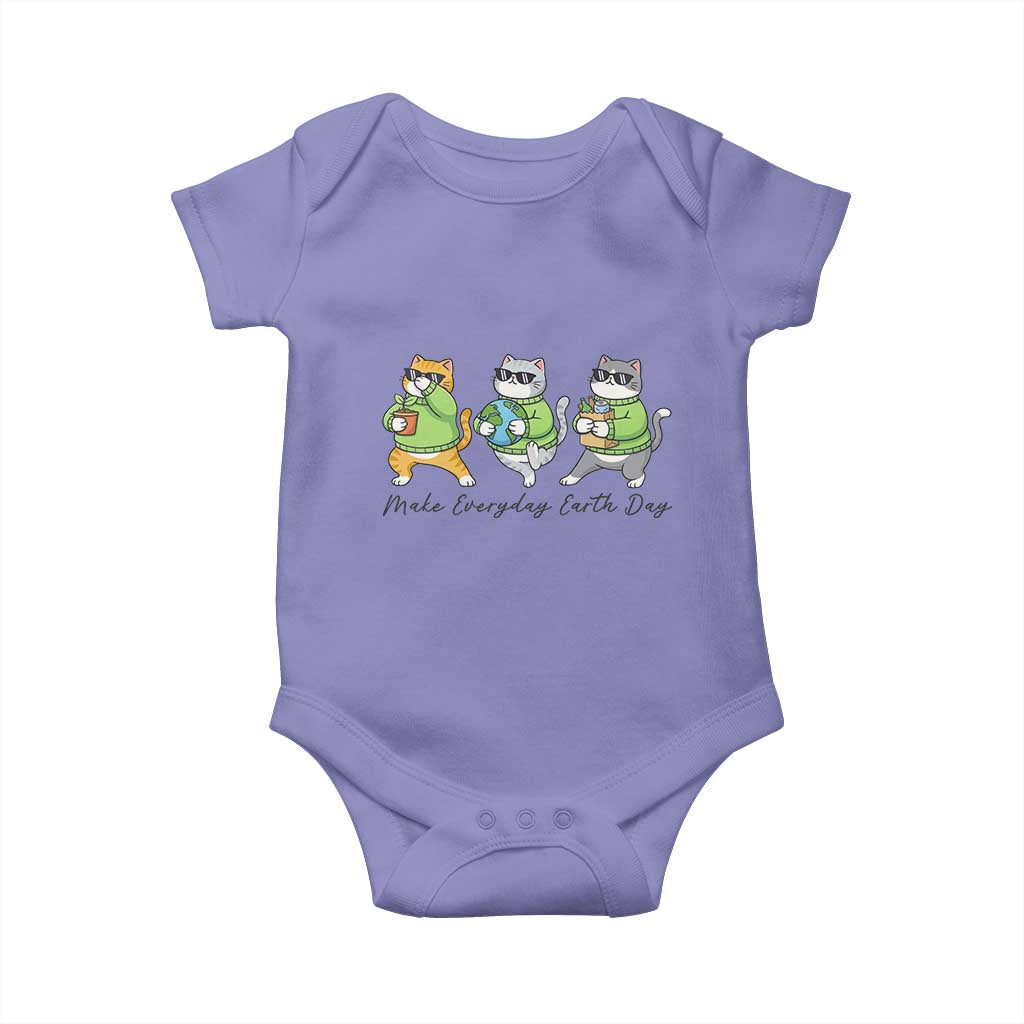 Make Everyday Earth Day Baby Onesie Eco Friendly Cat Lover TS12 Violet Print Your Wear