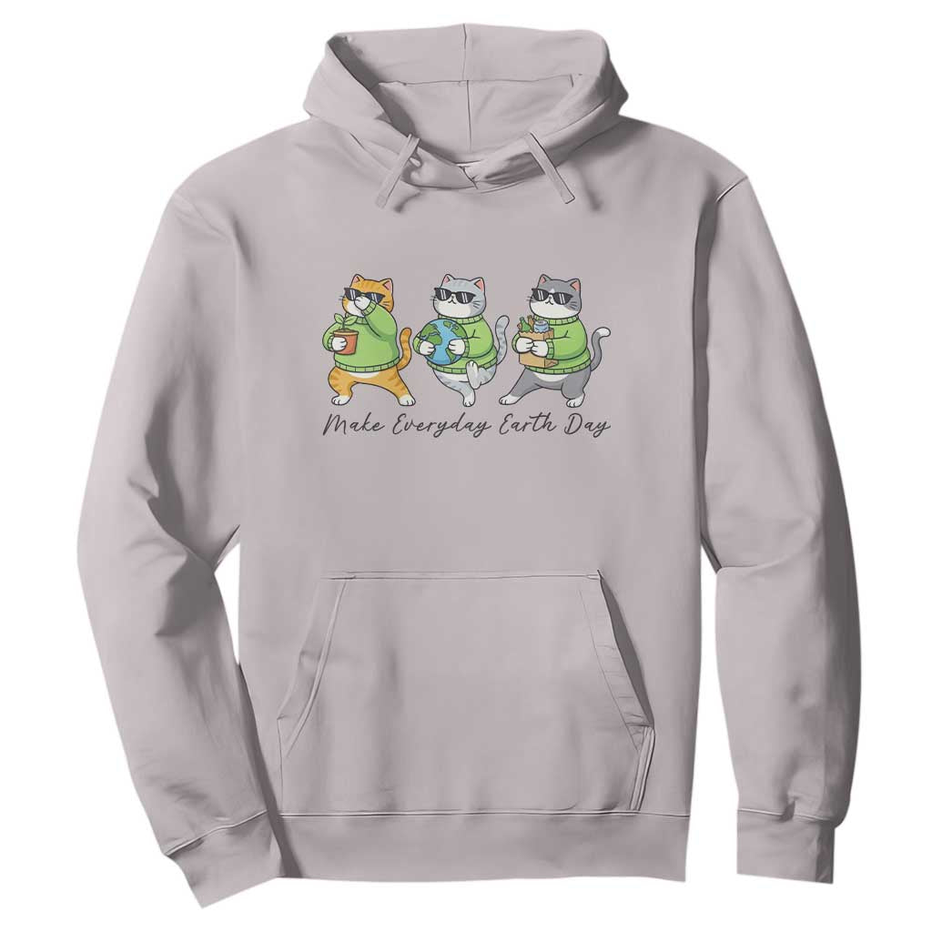Make Everyday Earth Day Hoodie Eco Friendly Cat Lover TS12 Ice Gray Print Your Wear