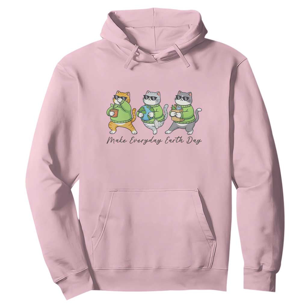 Make Everyday Earth Day Hoodie Eco Friendly Cat Lover TS12 Light Pink Print Your Wear