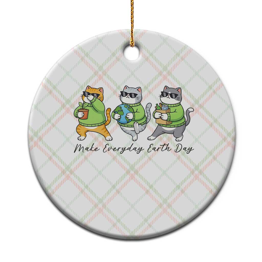 Make Everyday Earth Day Ceramic Ornament Eco Friendly Cat Lover TS12 1pc Christmas Plaid Print Your Wear