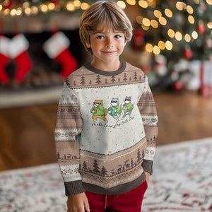 Make Everyday Earth Day Ugly Christmas Sweater Eco Friendly Cat Lover TS12 Mocha Mousse Print Your Wear