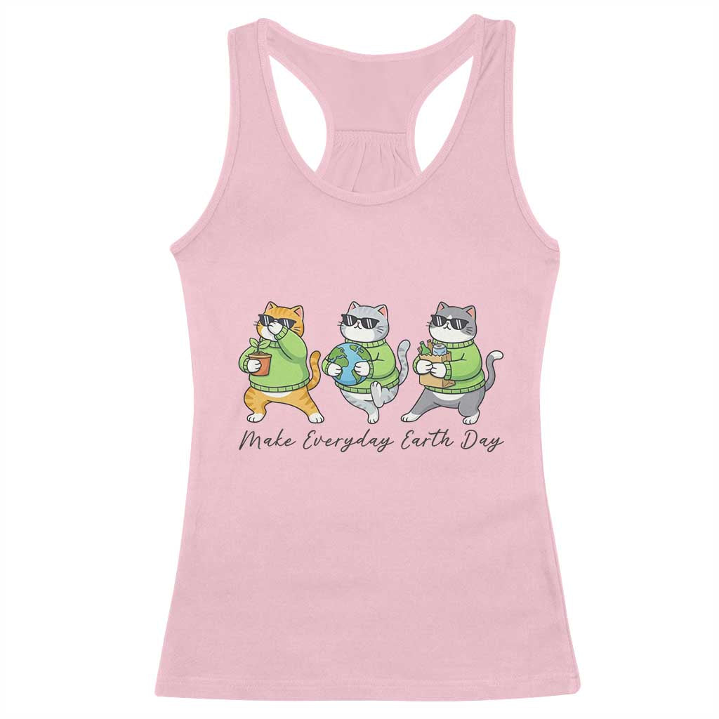 Make Everyday Earth Day Racerback Tank Top Eco Friendly Cat Lover TS12 Light Pink Print Your Wear