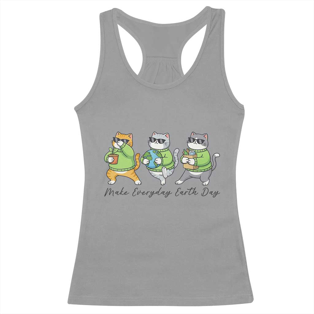 Make Everyday Earth Day Racerback Tank Top Eco Friendly Cat Lover TS12 Sport Gray Print Your Wear