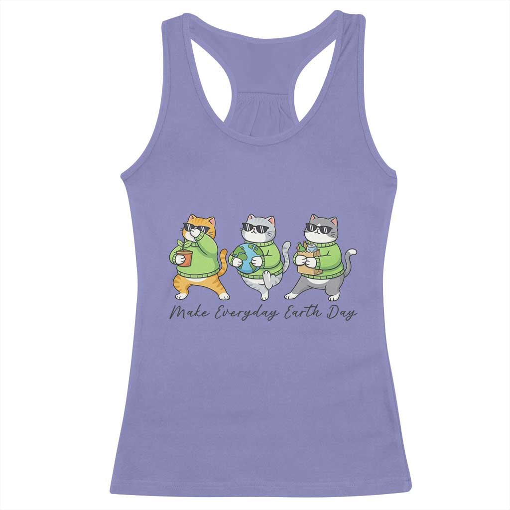 Make Everyday Earth Day Racerback Tank Top Eco Friendly Cat Lover TS12 Violet Print Your Wear