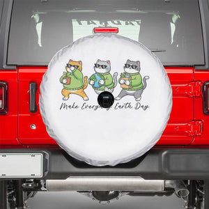 Make Everyday Earth Day Spare Tire Cover Eco Friendly Cat Lover TS12 White Print Your Wear