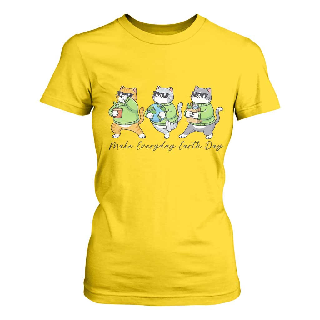 Make Everyday Earth Day T Shirt For Women Eco Friendly Cat Lover TS12 Daisy Print Your Wear