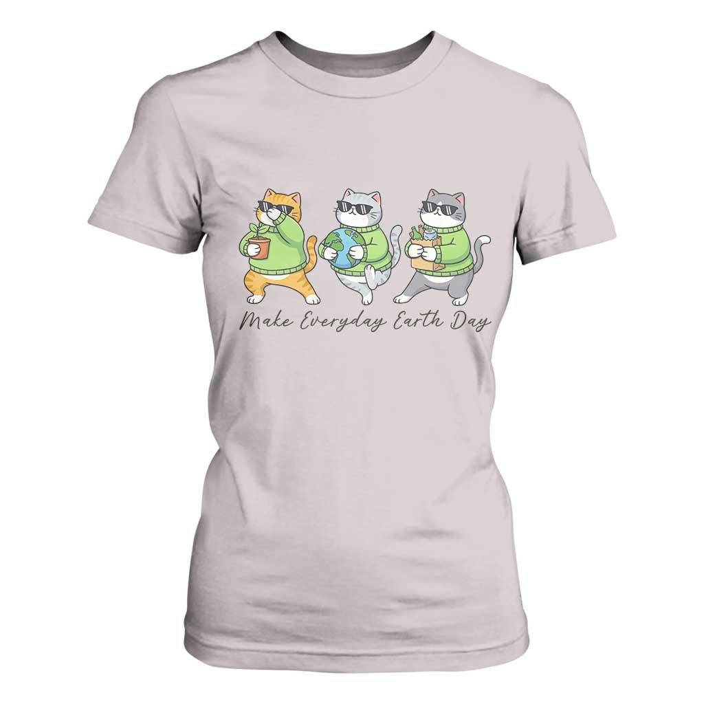 Make Everyday Earth Day T Shirt For Women Eco Friendly Cat Lover TS12 Ice Gray Print Your Wear