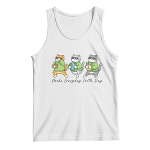 Make Everyday Earth Day Tank Top Eco Friendly Cat Lover TS12 White Print Your Wear