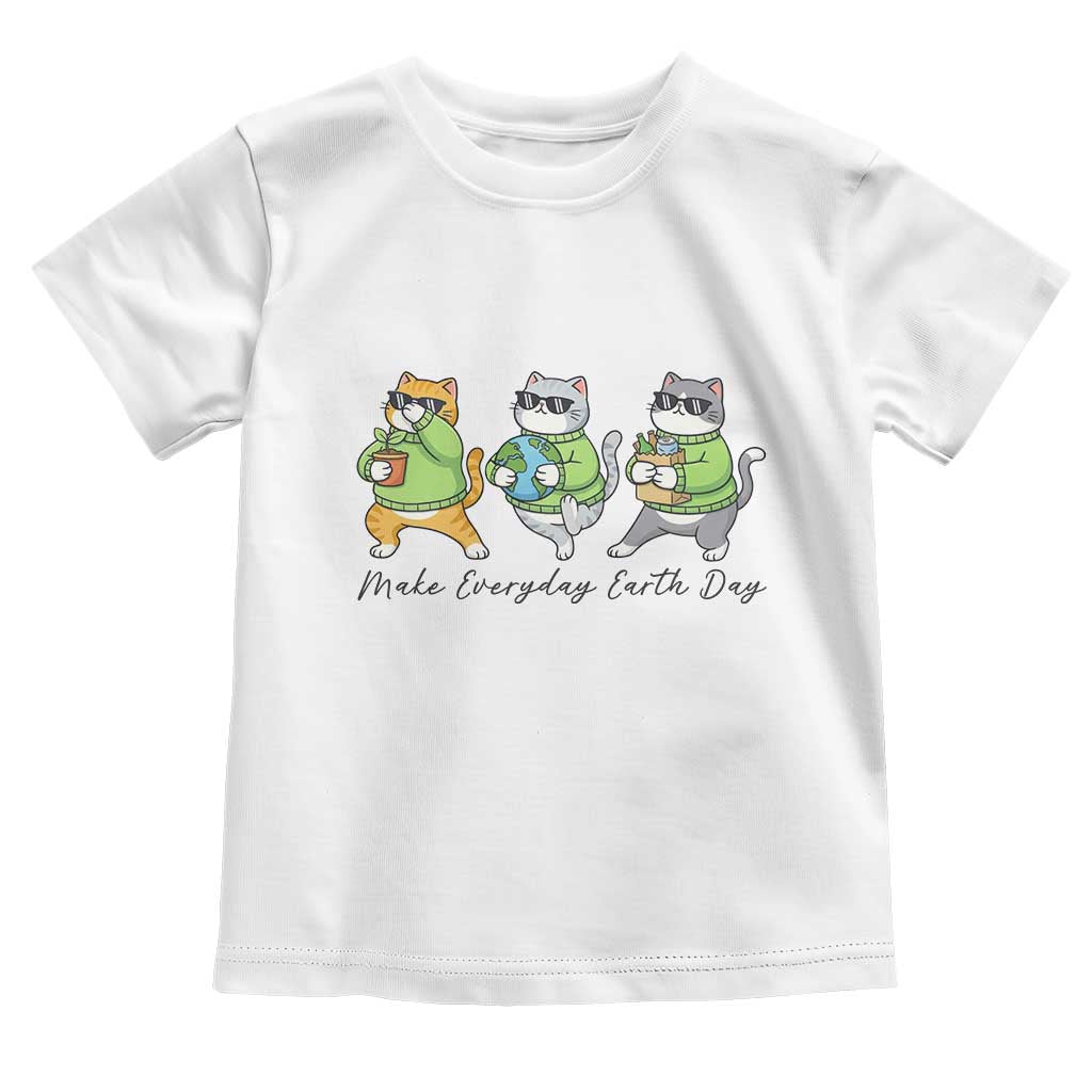 Make Everyday Earth Day Toddler T Shirt Eco Friendly Cat Lover TS12 White Print Your Wear