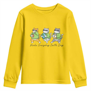 Make Everyday Earth Day Youth Sweatshirt Eco Friendly Cat Lover TS12 Daisy Print Your Wear