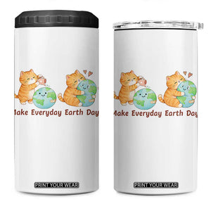 Make Everyday Earth Day 4 in 1 Can Cooler Tumbler Cute Cat Healing Planet Earth TS12 One Size: 16 oz White Print Your Wear