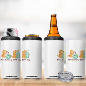 Make Everyday Earth Day 4 in 1 Can Cooler Tumbler Cute Cat Healing Planet Earth TS12 Print Your Wear